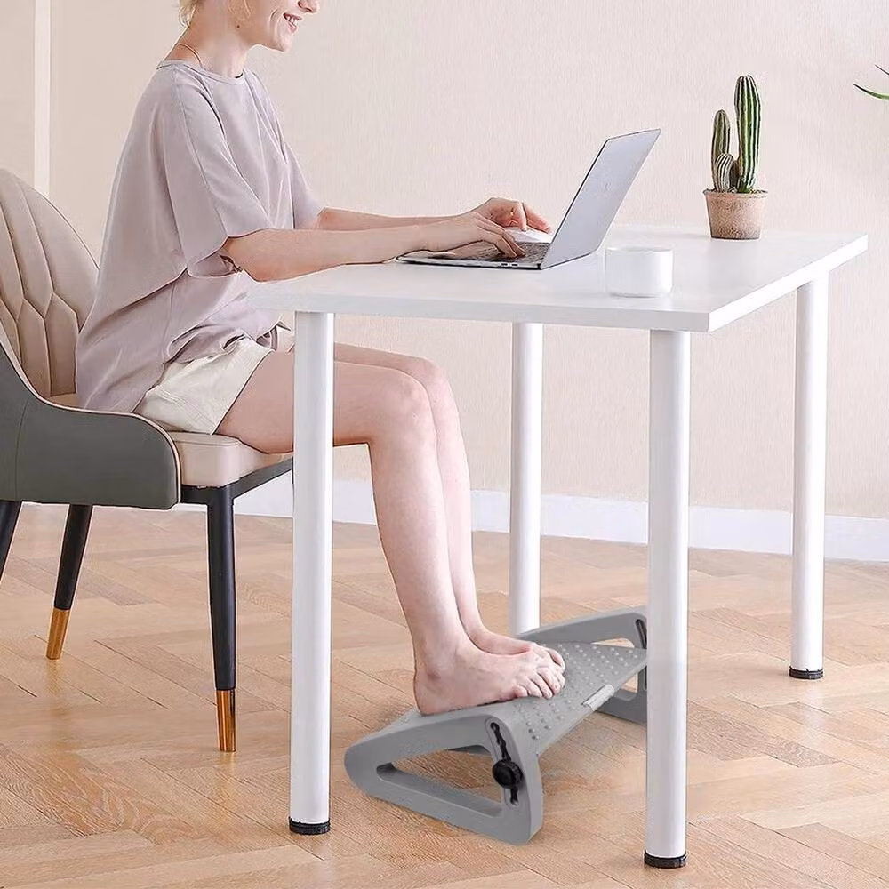 FLAVORA Ergonomic Adjustable Footrest Under Desk in Grey, W/D/H: 100 x 100 x 19 cm – 4