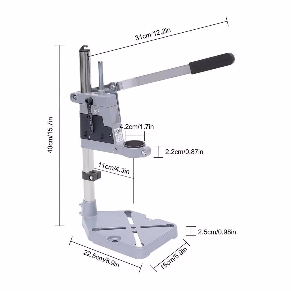 Nordara Universal Drill Press Stand and Electric Hand Drill Holder in Grey – 1
