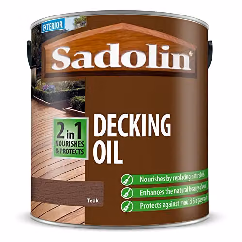 Sadolin Teak Decking Oil with UV Protection and Water Repellent, 2.5 l – 1