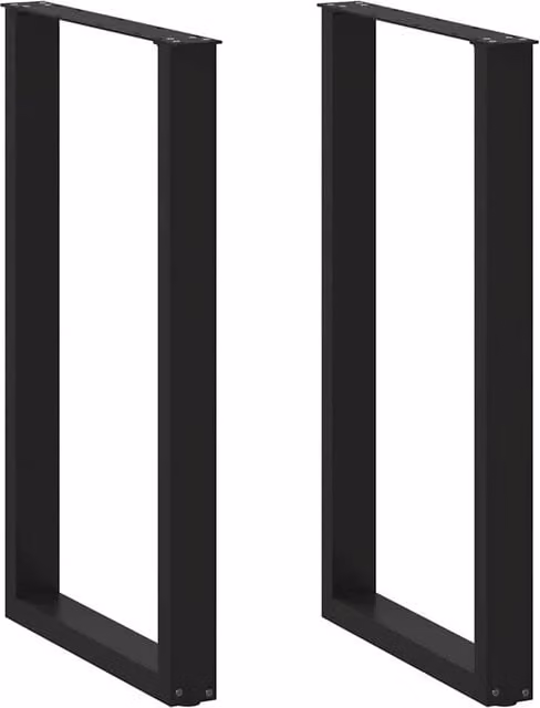 Berkfield Home U-Shaped Steel Coffee Table Legs, Black, 2 Pieces, Height: 60 cm – 1