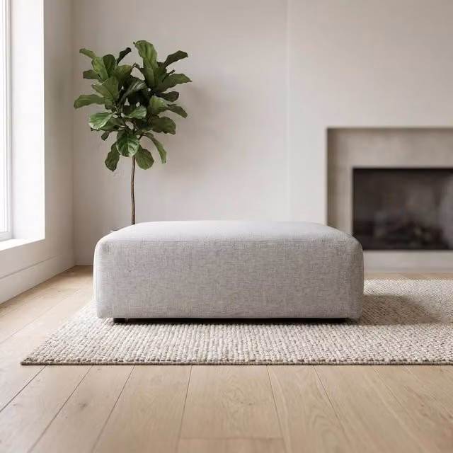 Abakus Direct Tokyo Cube Footstool in Grey Fabric – 1
