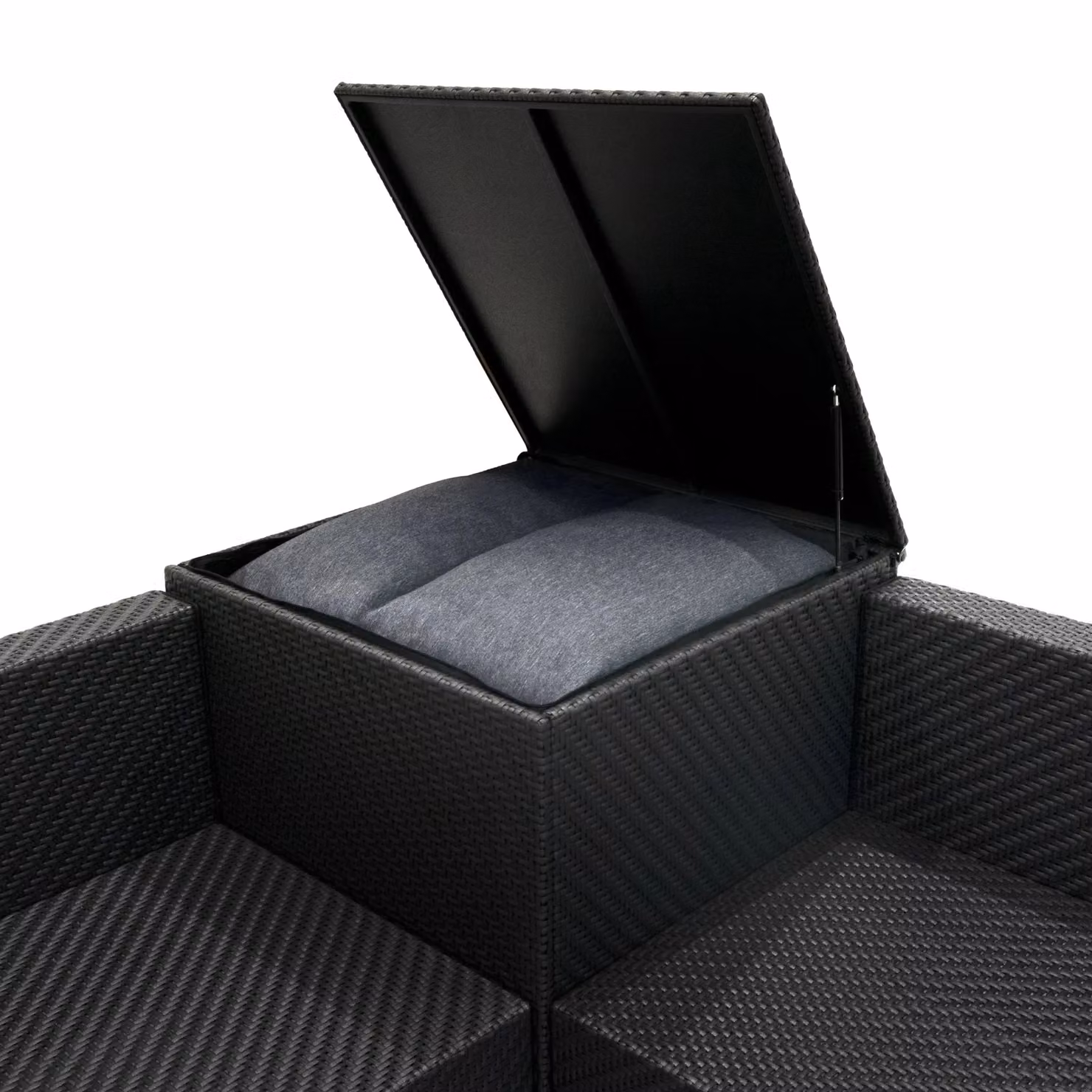 Monstershop Rattan Modular 6 Piece Furniture Set in Black – 6