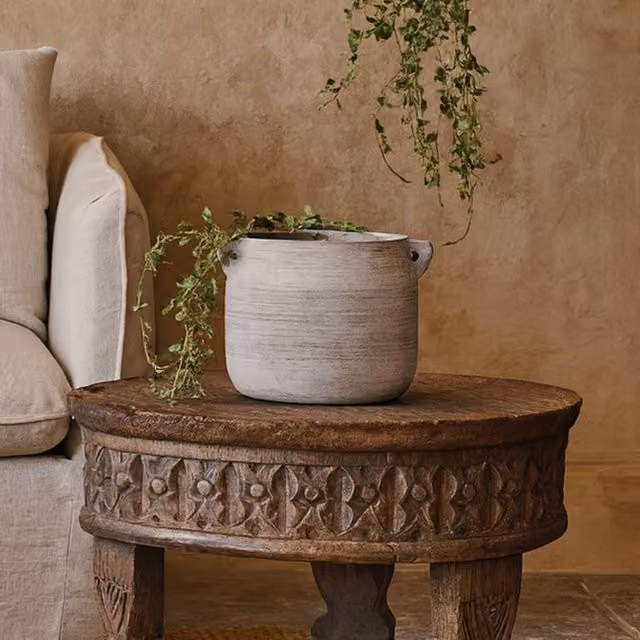 Wyld Haus Sundrift Hydria Stoneware Plant Pot in Grey, W/D/H: 15 x 15 x 18 cm