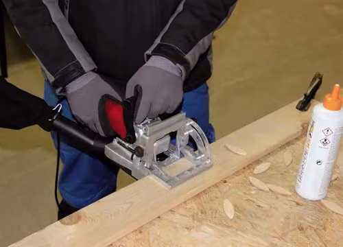 Einhell 860W Red Biscuit Jointer with 100 mm Plate – 4