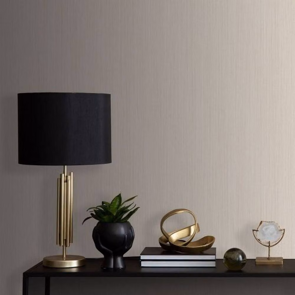 Muriva Alethia Striped Textured Paper Wallpaper in Beige – 2