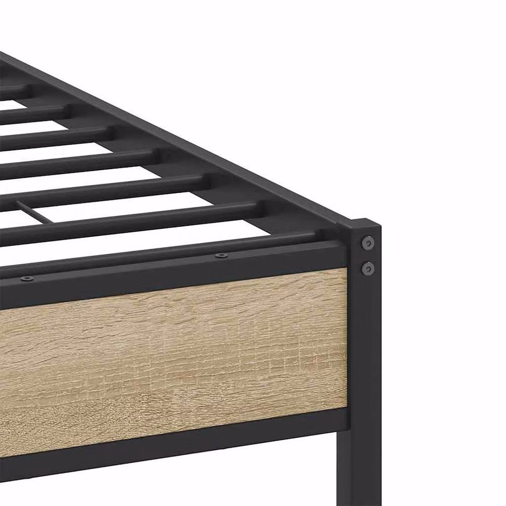Berkfield Home Small Double Bed Frame with Drawers in Smoked Oak and Natural Brown – 5