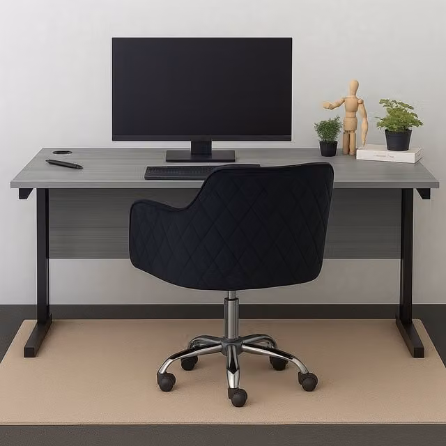Kosy Koala Modern Grey Wood Computer Desk with Cable Management, Width: 120 cm