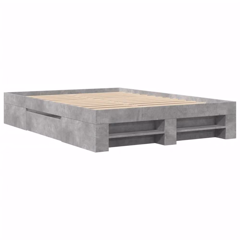 Berkfield Home Bed Frame in Concrete Grey, W/D/H: 120 x 190 cm – 3