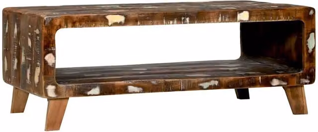 Berkfield Home Rustic Reclaimed Solid Wood Coffee Table, Brown, W: 90 cm, D: 50 cm, H: 35 cm – 1