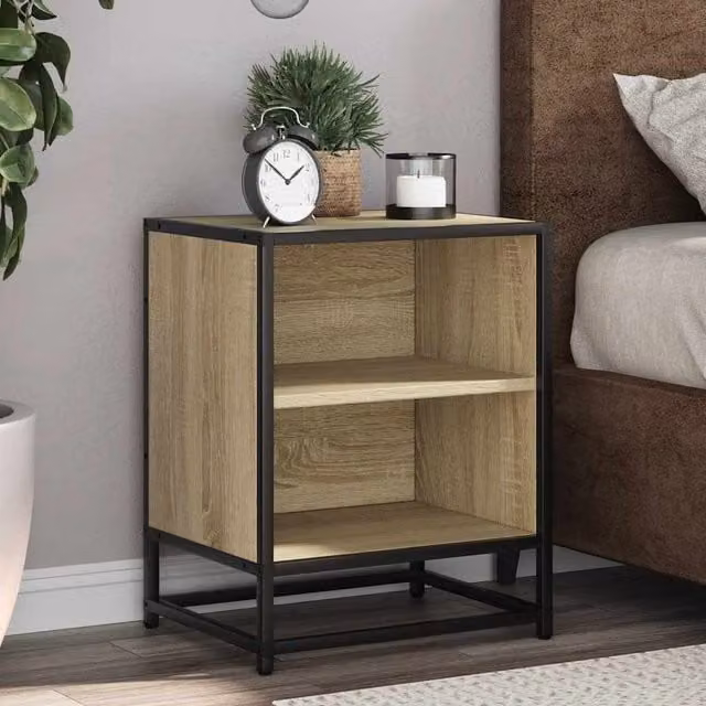 Berkfield Home Set of 2 Bedside Cabinets in Sonoma Oak and Brown, W/D/H: 40 x 31 x 50 cm – 1