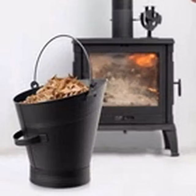 EONLION Black Metal Fireside Bucket Shovel Set for Coal Ash and Logs