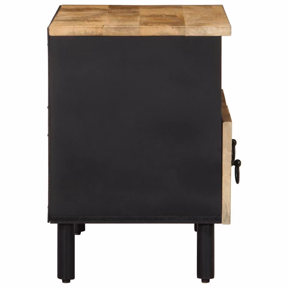 Berkfield Home Black Mango Wood TV Cabinet W: 70 cm, D: 33.5 cm, H: 46 cm – 3