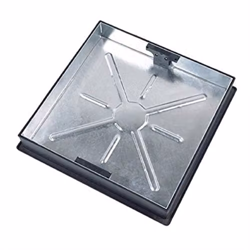 Clark Drain CD 450SR Block Pavior Recessed Manhole Cover, Black Galvanised Steel, W/D/H: 450 x 450 x 80 mm
