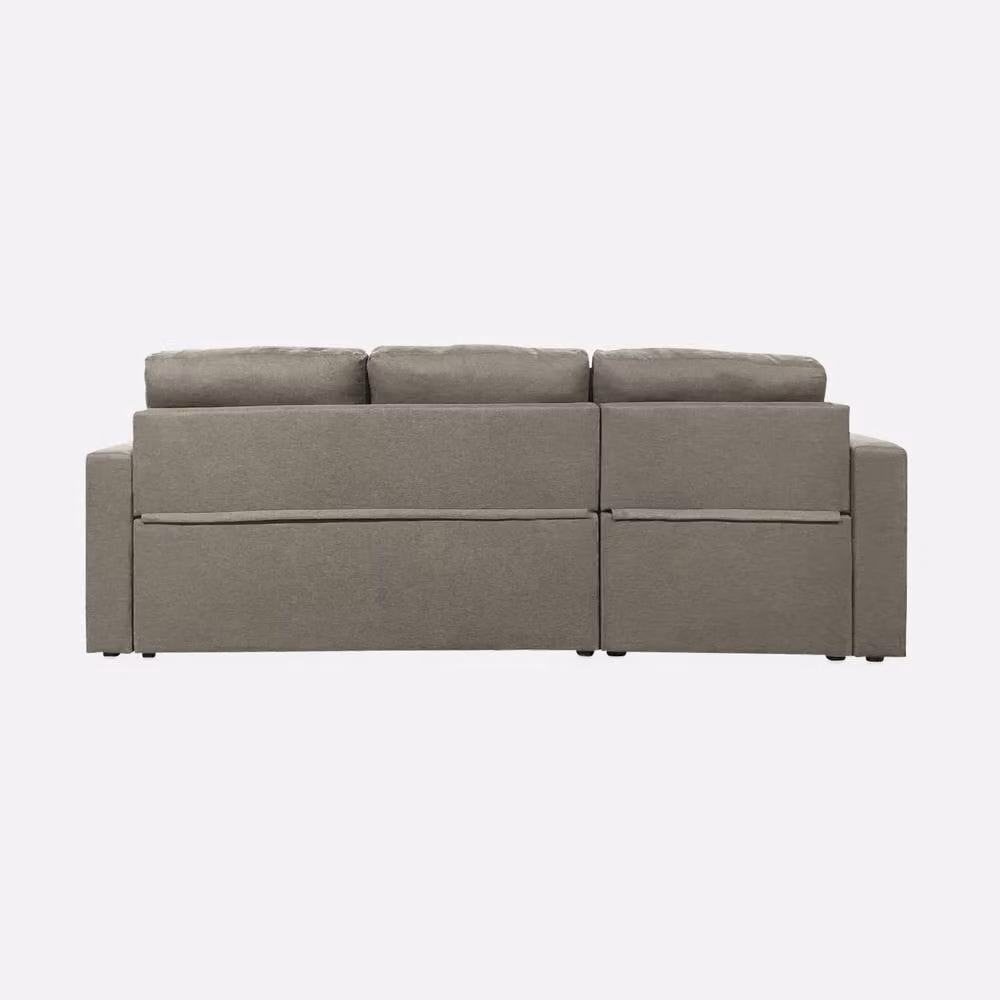 sweeek 3-Seater Reversible Corner Sofa Bed with Storage in Beige, W/D/H: 132.5 x 191.5 cm – 2