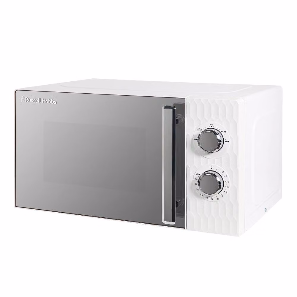 Russell Hobbs Honeycomb Bundle Set including Kettle, 2 Slice Toaster and Microwave in White – 1