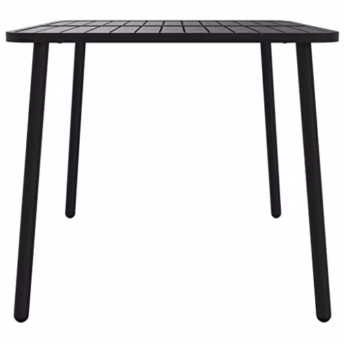vidaXL Modern Extendable Rectangular Garden Table in Anthracite Powder Coated Steel, W: 110 cm, D: 80 cm, H: 71 cm – 4