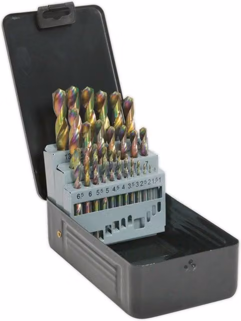 Loops 25 Piece HSS Twist Drill Bit Set in Multicolour