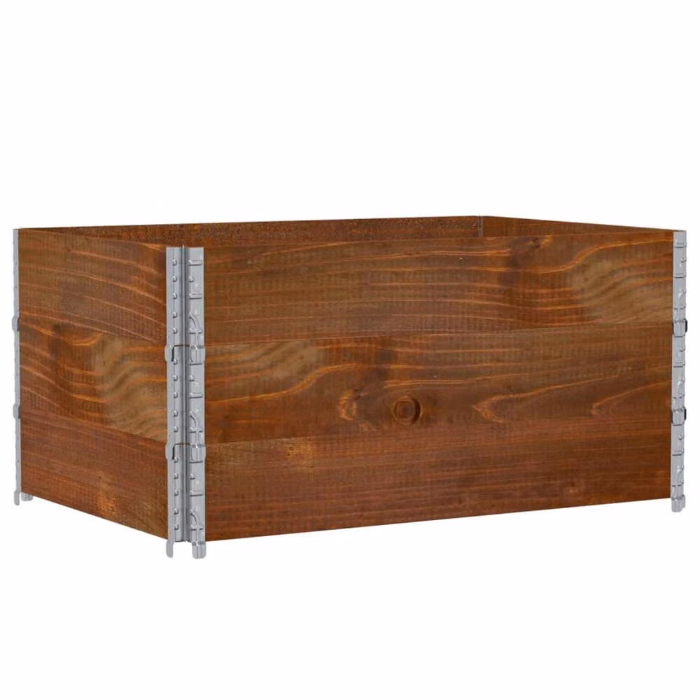 Berkfield Home Garden Brown Wooden Raised Bed Planter with Galvanised Steel, W: 120 cm, D: 80 cm, H: 80 cm – 2