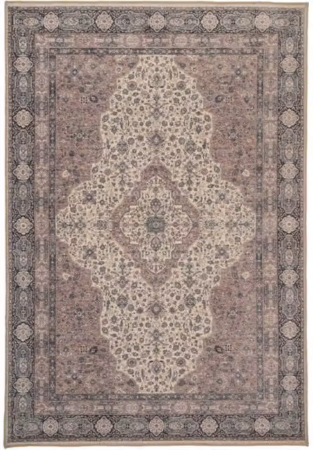 Kukoon Beige Medallion Oriental Vintage Area Rug, Washable and Non-Slip, W/D/H: 200 x 290 cm