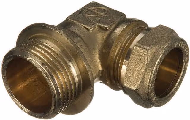 Primaflow Bronze Compression Male Iron Bent Adaptor, 28mm x 1 inch