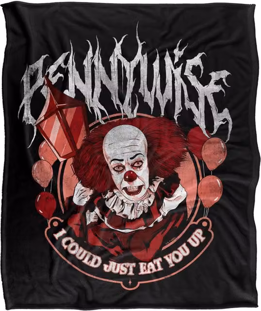Warner Bros. It Pennywise Super Soft Fleece Throw Blanket, Multicolour, W: 152.4 cm, D: 127 cm – 6