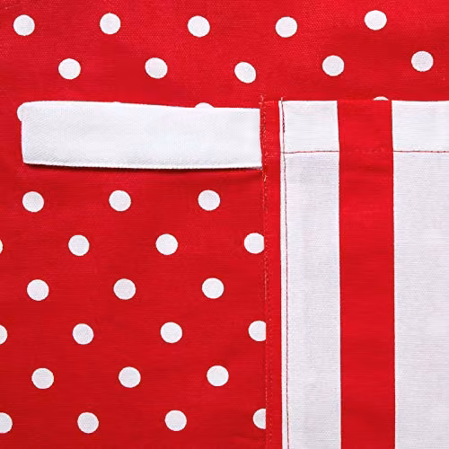 Homescapes Red and White Polka Dot Cotton Unisex Apron – 2