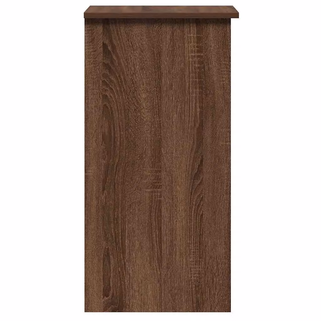 Berkfield Home Modern Computer Desk in Brown Oak with Shelves, W/D/H: 84 x 40 x 78 cm – 4