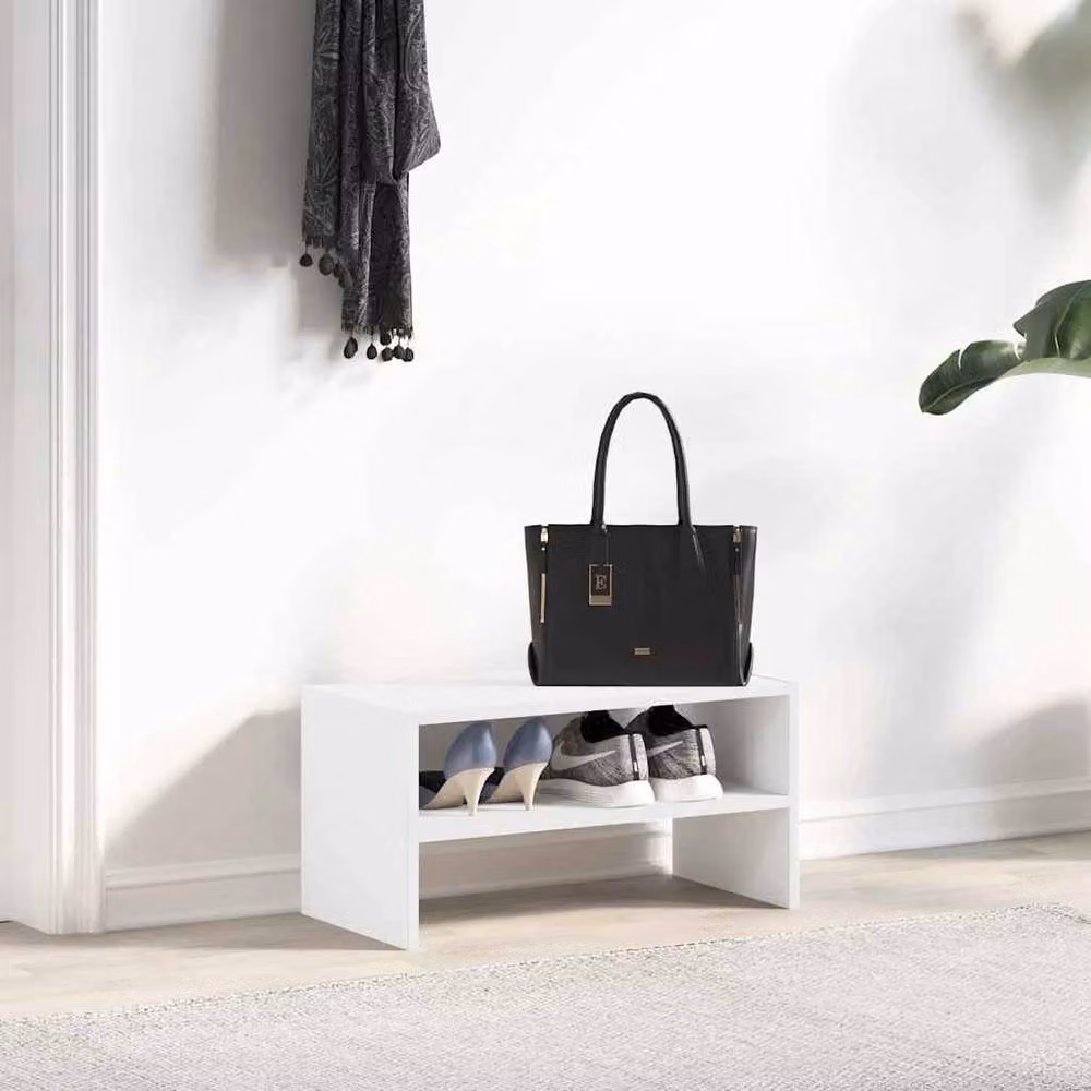 Berkfield Home Stackable Shoe Rack in White, W: 60 cm, D: 30 cm, H: 30.5 cm – 2