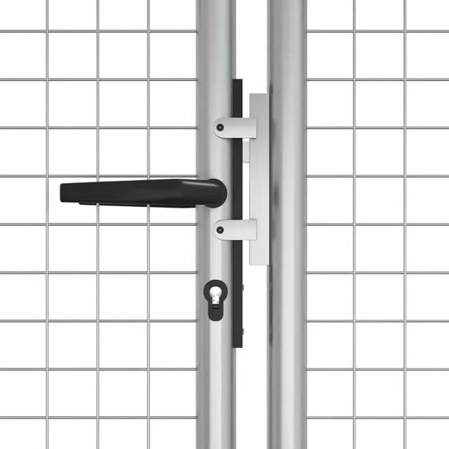 Berkfield Home Durable Galvanised Steel Garden Gate, Silver, W: 415 cm, H: 175 cm