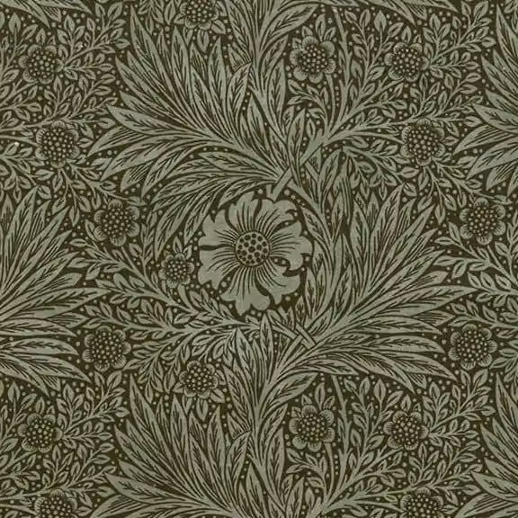 William Morris At Home Marigold Velvet Fabric in Sage Green