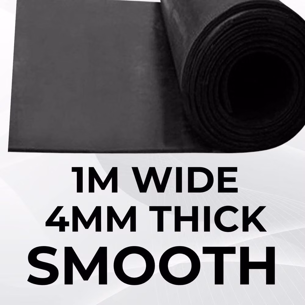 Ark Mat Smooth Rubber Flooring Matting, Black, W: 100 cm, D: 100 cm, H: 0.4 cm – 2