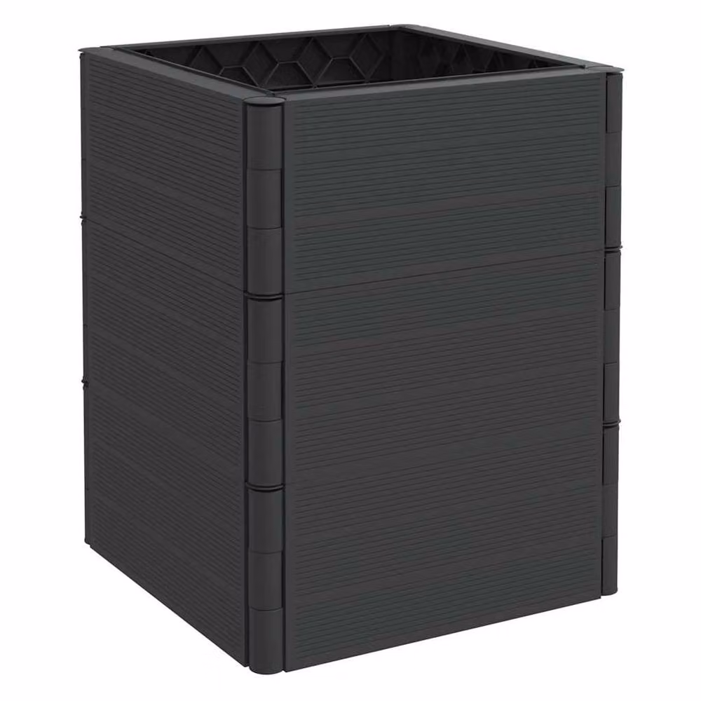 Berkfield Home Garden Planter Tub Set of 2 in Anthracite and Black Plastic – 4
