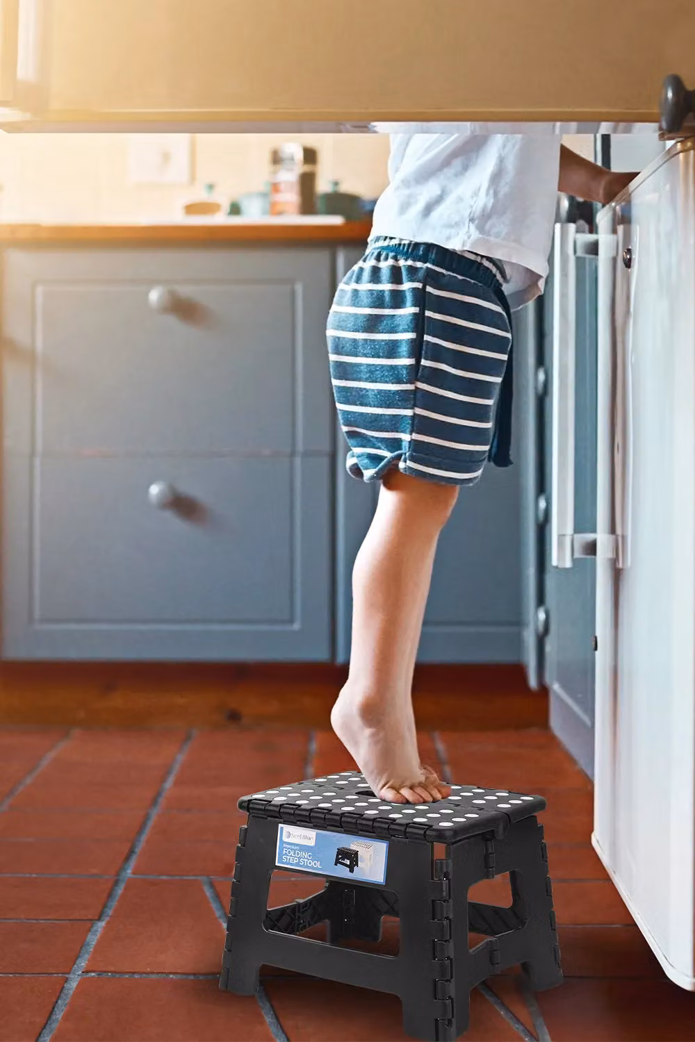 Neel Blue Collapsible Step Folding Stool in Black – 4