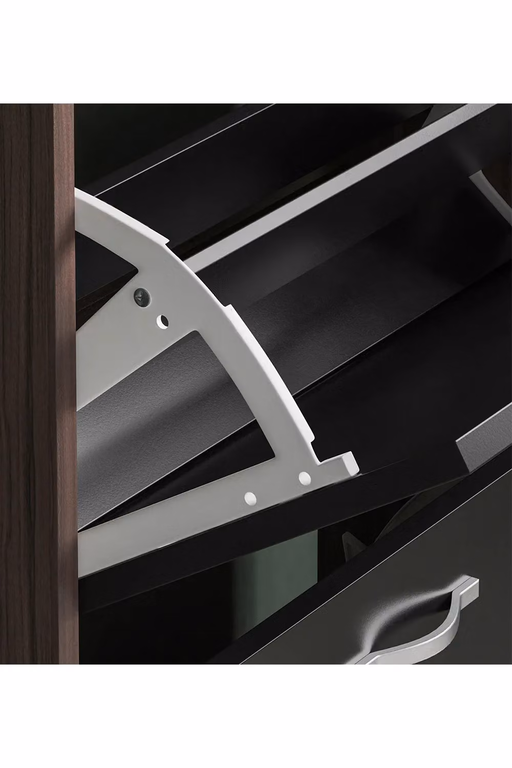 Vida Designs Modern 2 Drawer Shoe Cabinet Organizer in Black – 3