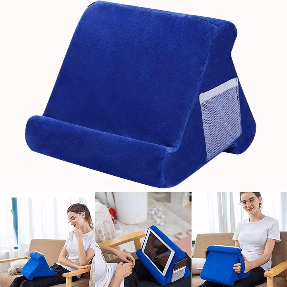 FLAVORA Multi-Angle Soft Wedge Lap Stand Phone Cushion in Blue for Babies – 3