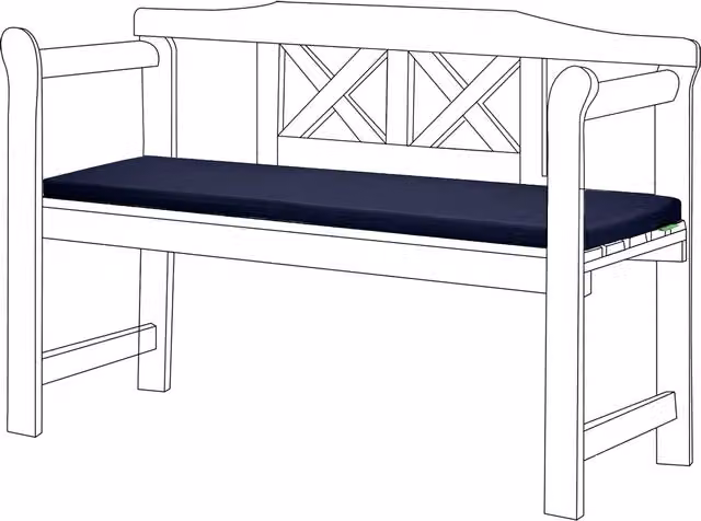 Gardenista Navy Blue Water Repellent Rectangular Garden Bench Cushion and Outdoor Seat Pad