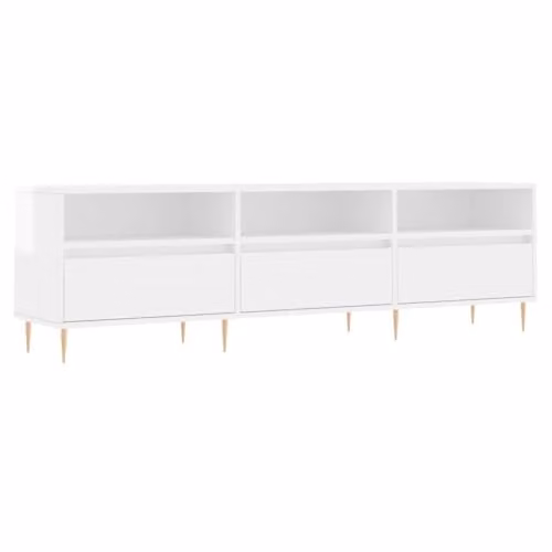 vidaXL Glossy White TV Cabinet W/D/H: 150 x 30 x 44.5 cm