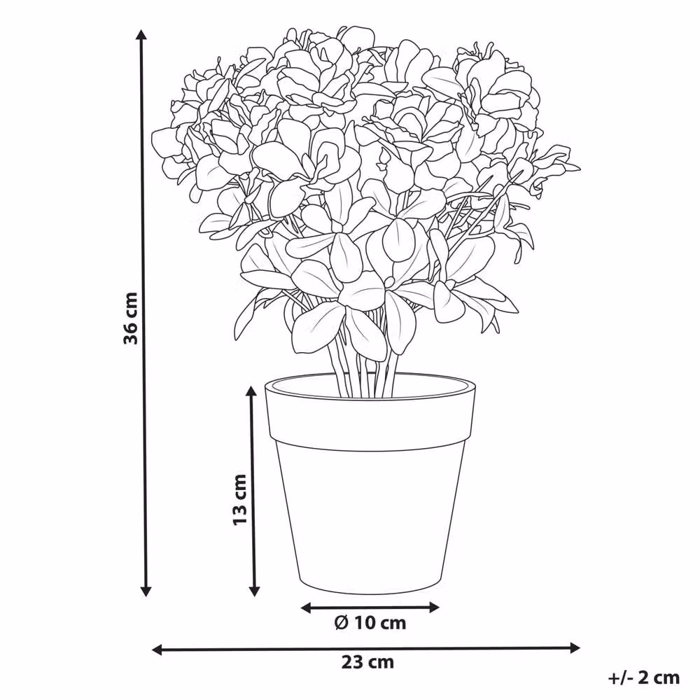 Wyld and Coco Pink Rhododendron Artificial Potted Plant in Green, Height: 36 cm – 3