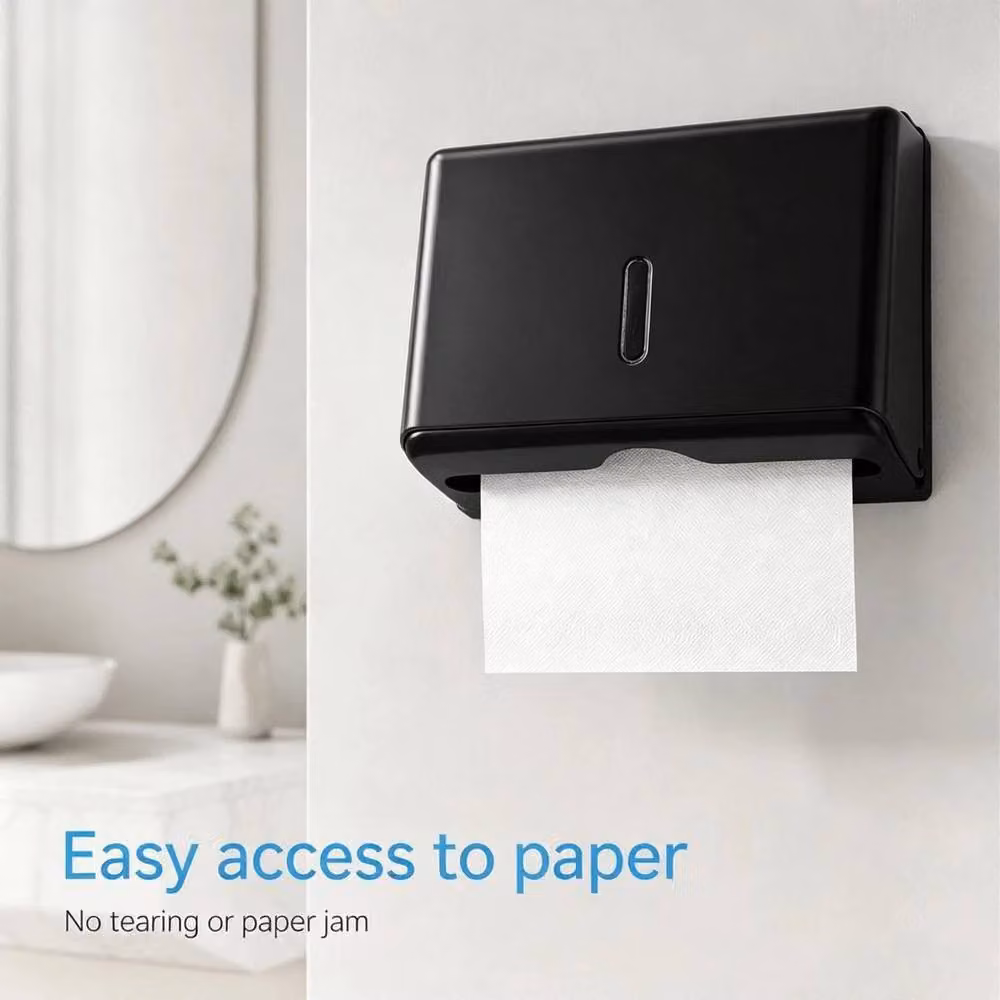 Kelvenix Black Wall Mounted ABS Multifold Paper Towel Dispenser – 5
