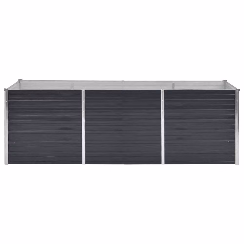 Berkfield Home Garden Galvanised Steel Raised Bed in Anthracite and Black, W/D/H: 240 x 80 x 77 cm – 3