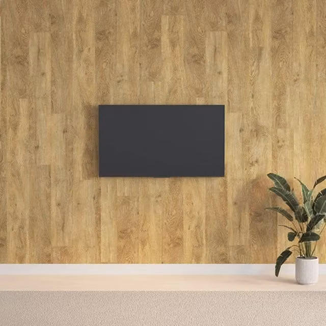 Berkfield Home Wood Look Brown PVC Wall Panels, Length: 2.06 m