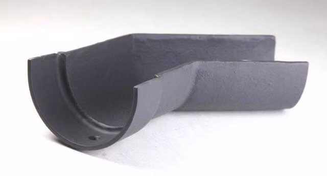 Hargreaves Premier Cast Iron Deep Half Round Right Hand Angle Gutter, 135 Degree, 125mm, Black