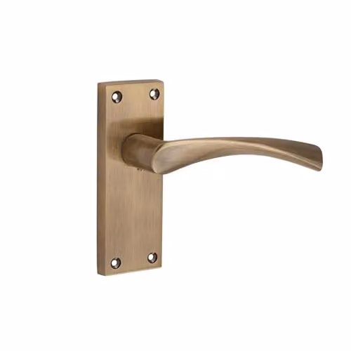 Golden Grace Astrid Long Backplate Door Handle Set in Antique Brass, 4 Pack – 2