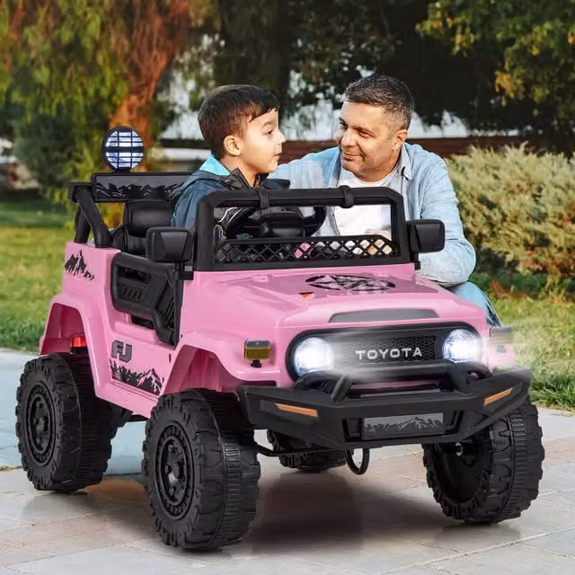 Costway Pink Kids Electric Ride On Toy Car with Remote Control and Rechargeable Battery