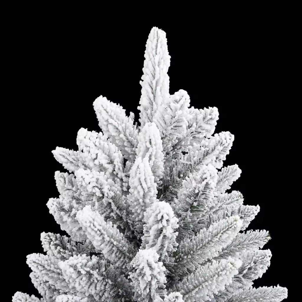 Berkfield Home Artificial Flocked Snow Christmas Tree in White, Height: 210 cm – 5