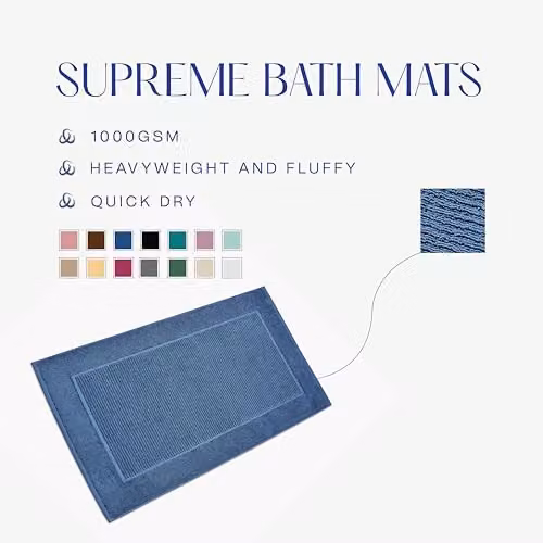 Christy Supreme Luxury 100% Cotton Terry Bath Mat, Blue – 2