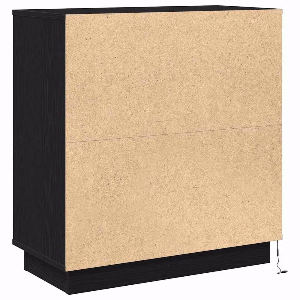 Berkfield Home Modern Bedside Cabinet with Integrated LED in Black Oak, W/D/H: 34.5 x 34.5 x 75 cm – 4