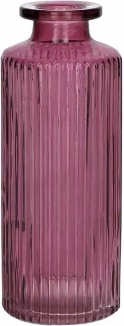 Kingsbury Gifts Glass Ribbed Slender Bud Vase in Purple