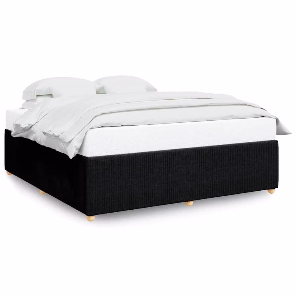 Berkfield Home Soft Fabric Bed Frame in Black, Super King Size, W/D/H: 180 x 200 cm – 3