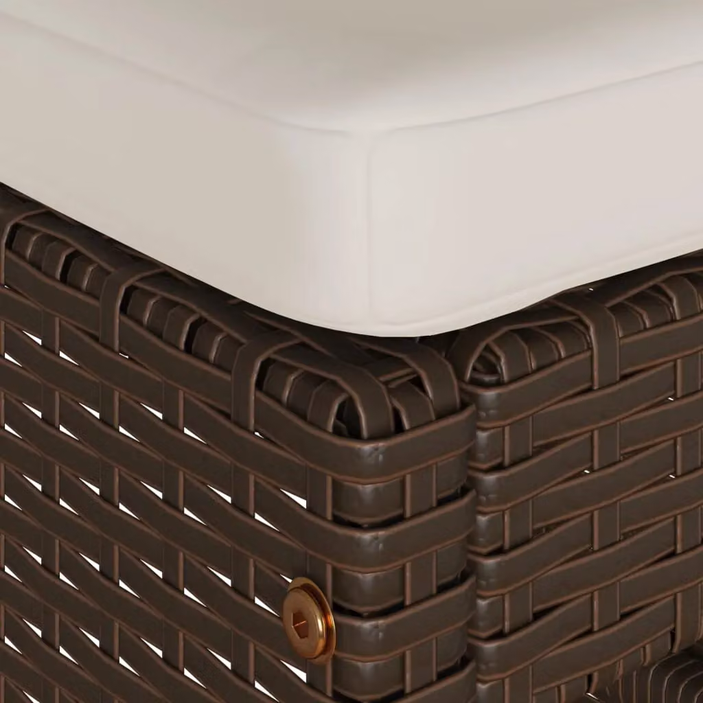 Berkfield Home Set of 6 Brown Poly Rattan Garden Bar Stools with Cushions – 4